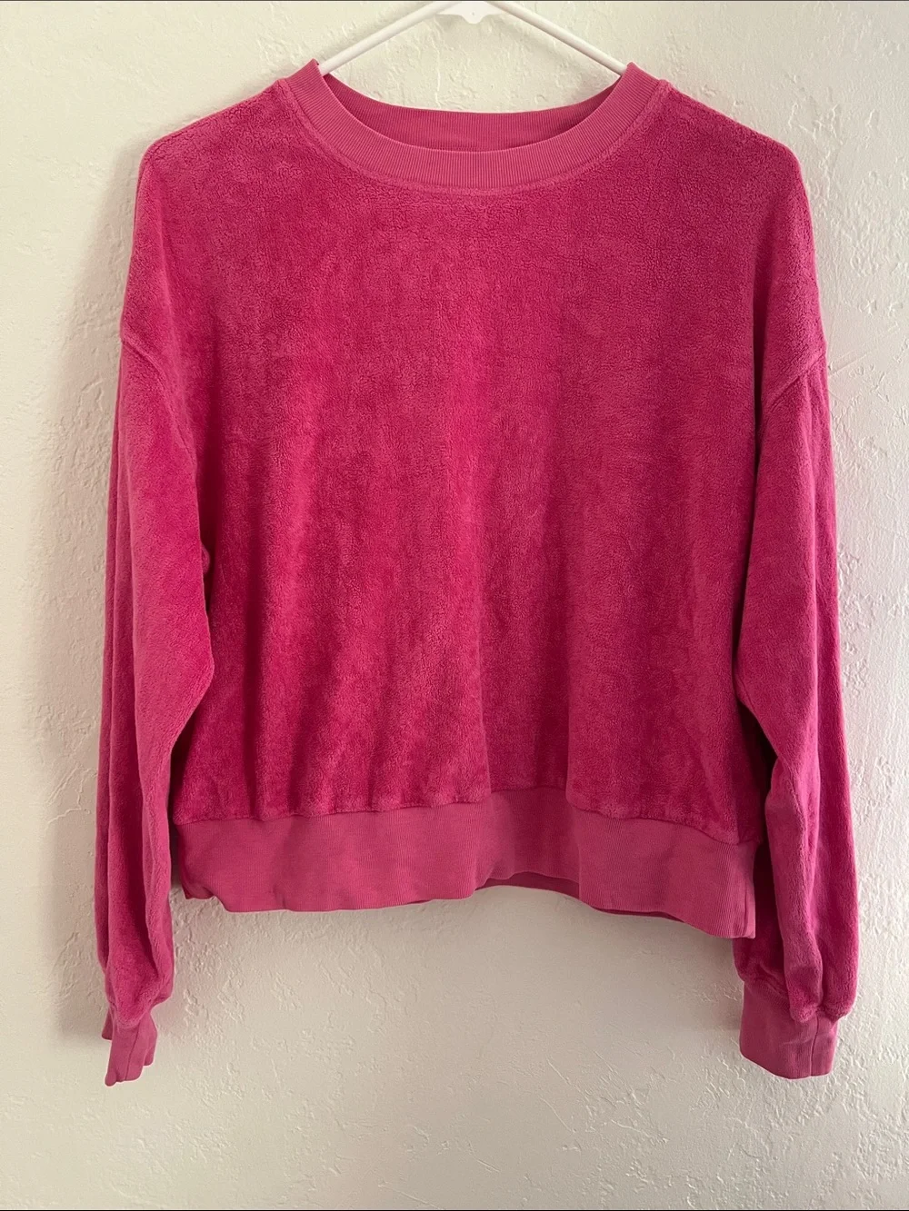 Xirena Pierre Sweatshirt Pink Terry Cloth Pullover Sweatshirt